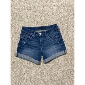 28 Silver Midrise Boyfriend Distressed Cuffed Shorts